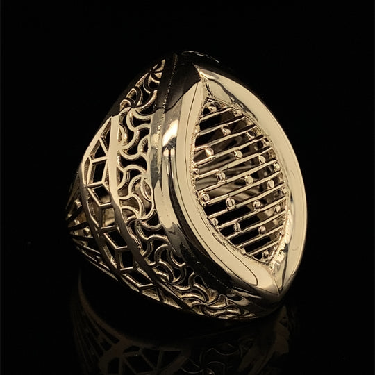 14ct Yellow Gold Fancy Dome Ring - Size Q (NEW!)