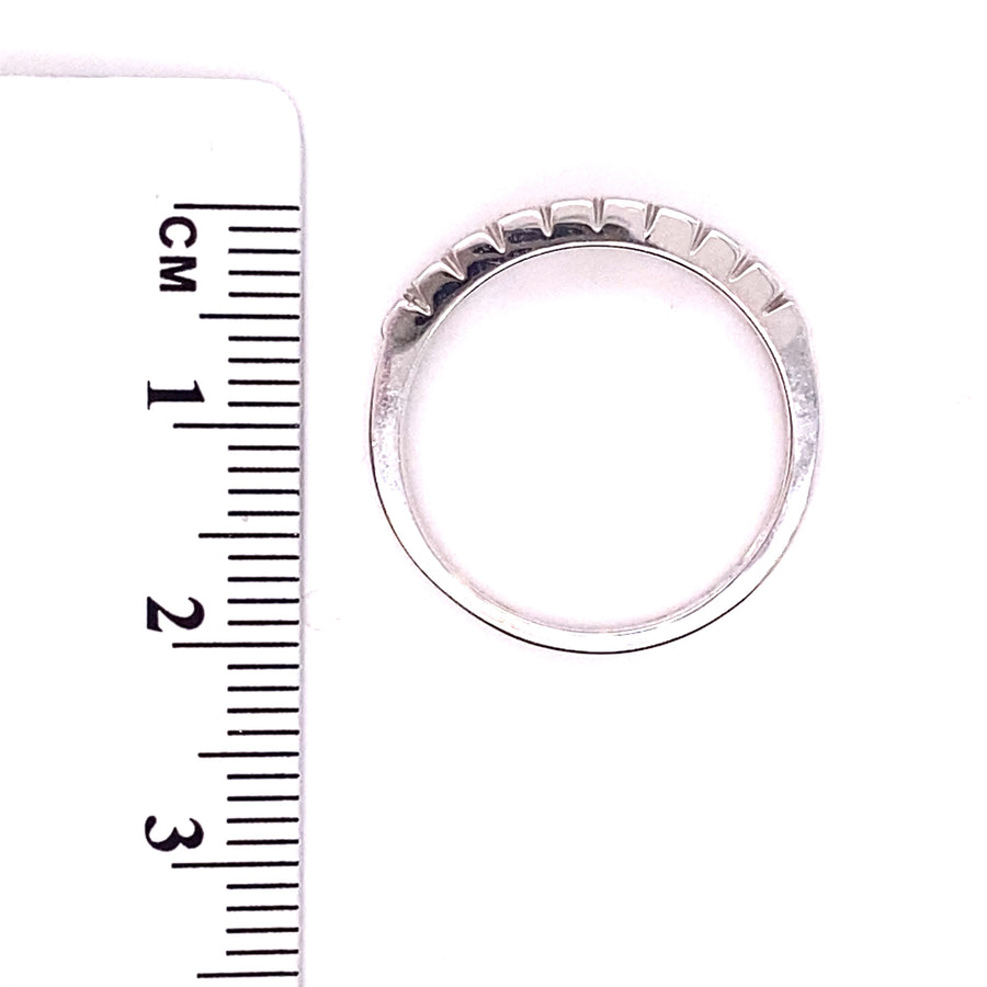 9ct White Gold Half Eternity Diamond Ring (c. 0.50ct) - Size N