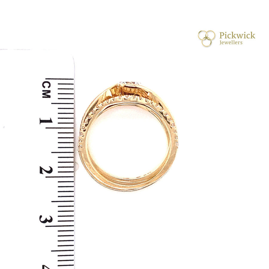 14ct Yellow Gold Cubic Zirconia Stacking Rings - Size L (NEW!)