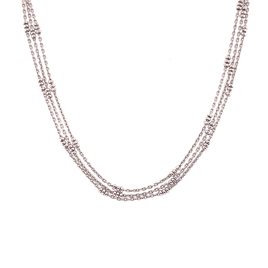 Sterling Silver Triple Strand Bead Chain (NEW!)