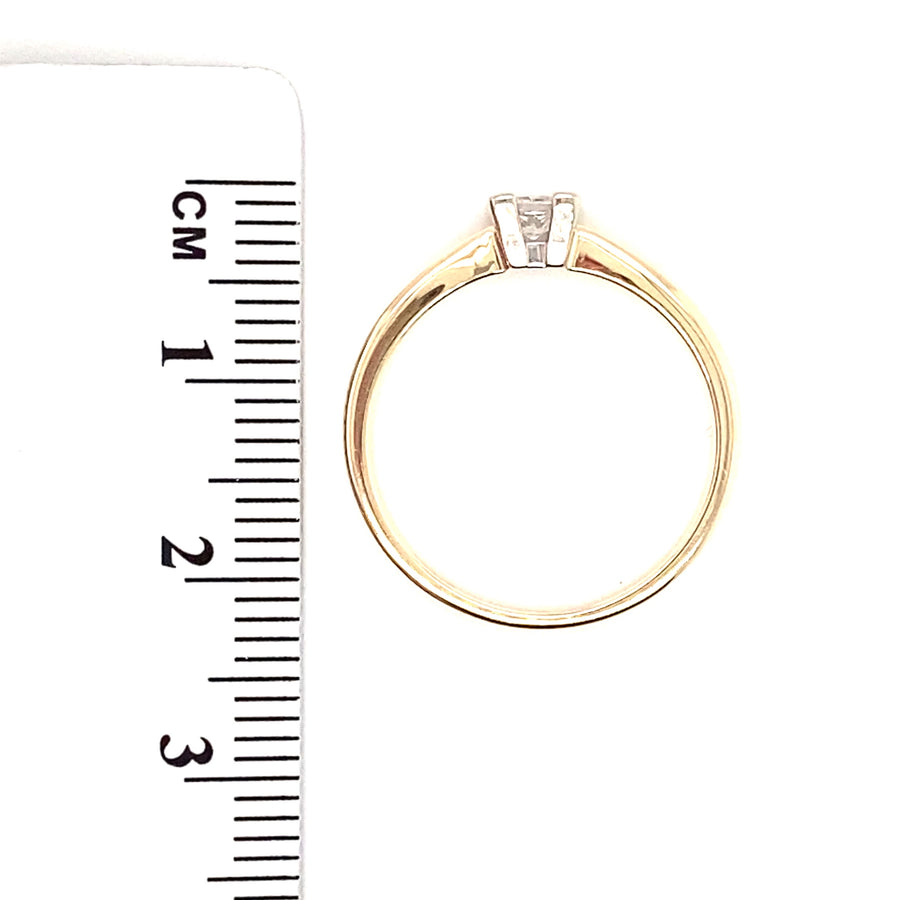 9ct Yellow Gold Single Stone Diamond Ring (c. 0.25ct) - Size N