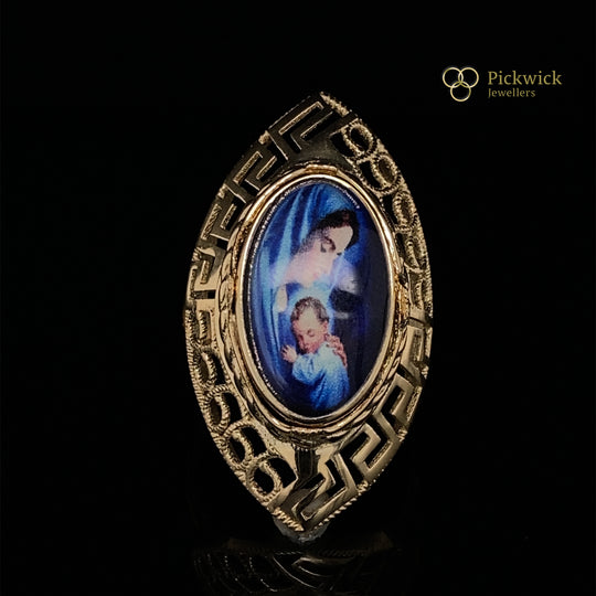 14ct Yellow Gold Saint Maria Statement Ring - Size Q (NEW!)