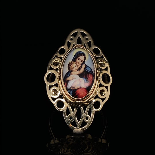 14ct Yellow Gold Fancy Saint Maria Dress Cut Ring - Size R 1/2 (NEW!)