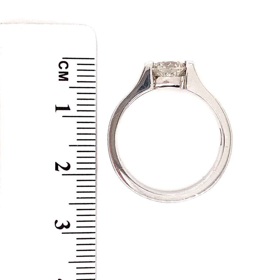 18ct White Gold Single Stone Diamond Ring (c. 1.00ct) - Size O
