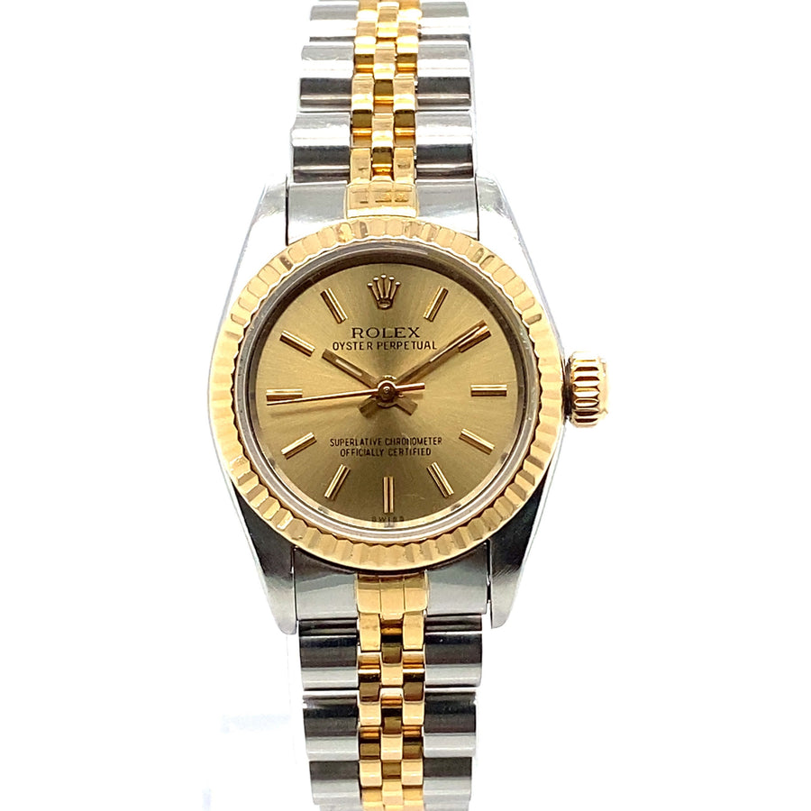 Pre-Owned Bi-Colour 18ct Yellow Gold and Stainless Steel Rolex (Ladies)