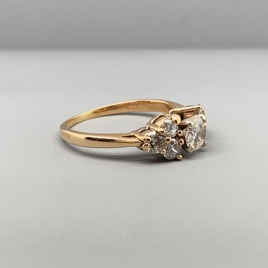 9ct Yellow Gold Seven Stone Diamond Ring (c. 0.72ct) - Size K 1/2