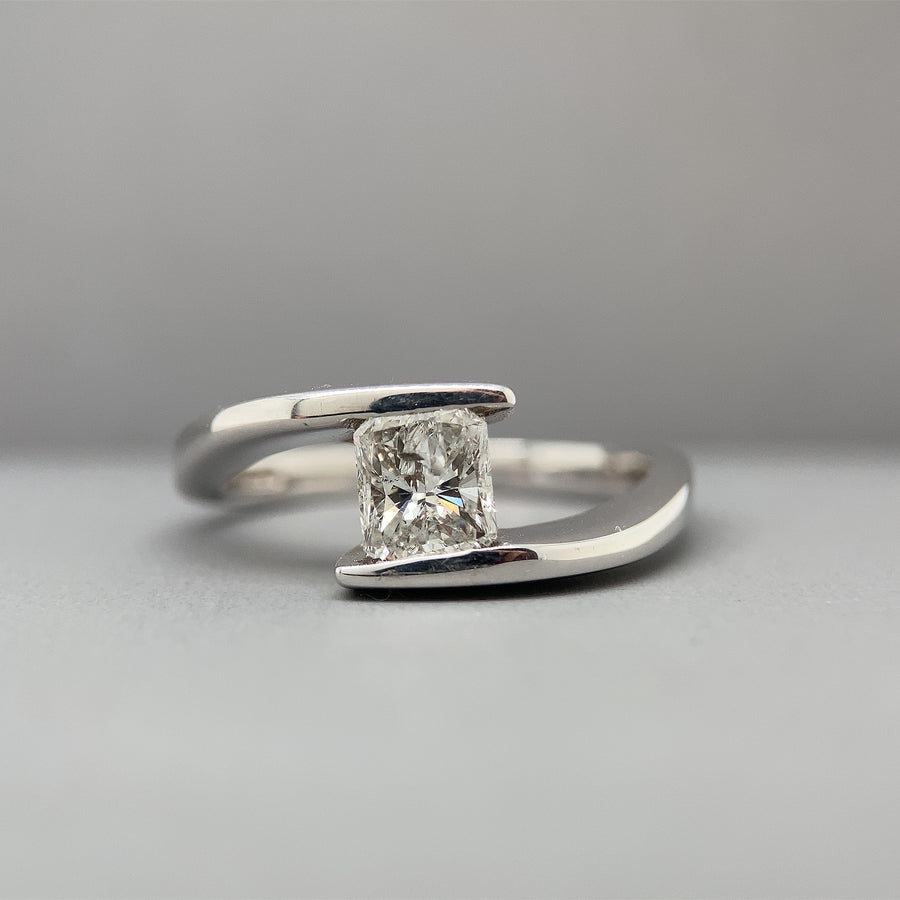 18ct White Gold Single Stone Diamond Ring (c. 0.85ct) - Size R