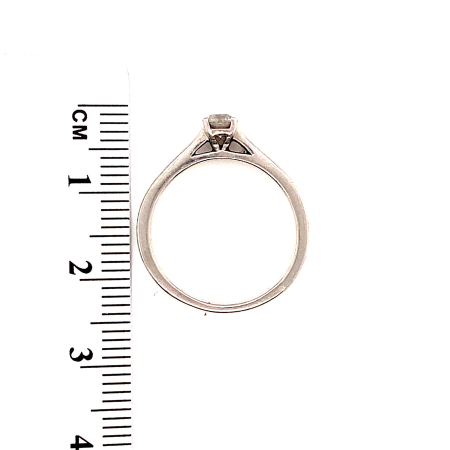 Palladium Diamond Solitaire Ring (c. 0.25ct) - Size L