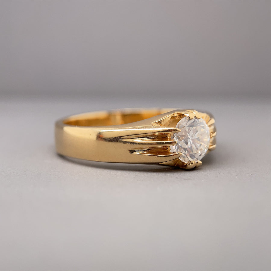 14ct Yellow Gold Single Stone Diamond Ring (c. 1.00ct) - Size T