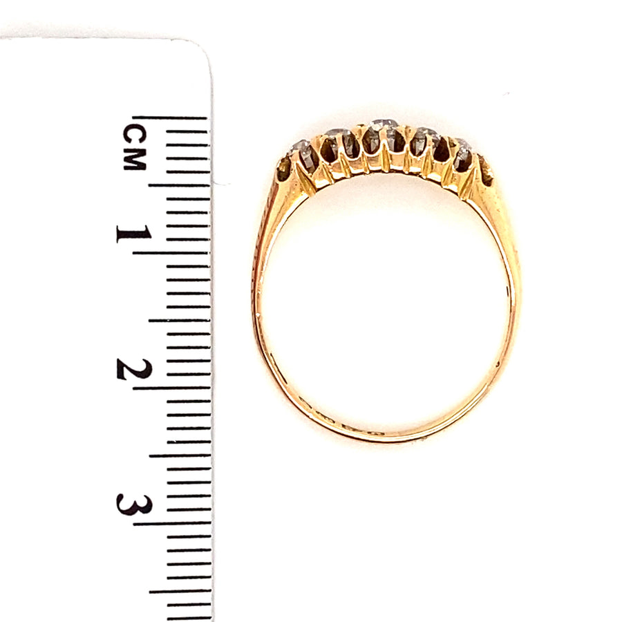 18ct Yellow Gold 5 Stone Ring (c. 0.30 - 0.40ct) - Size Q