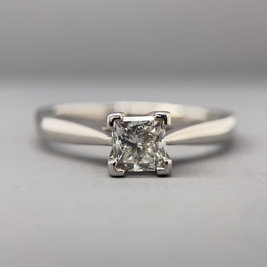 Platinum Single Stone Diamond Ring (c. 0.50ct) - Size N