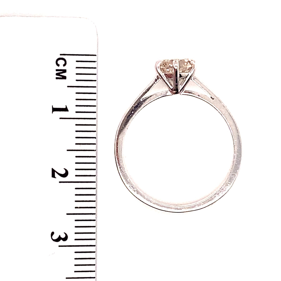 18ct White Gold Single Stone Diamond Ring (c. 0.85ct) - Size M 1/2