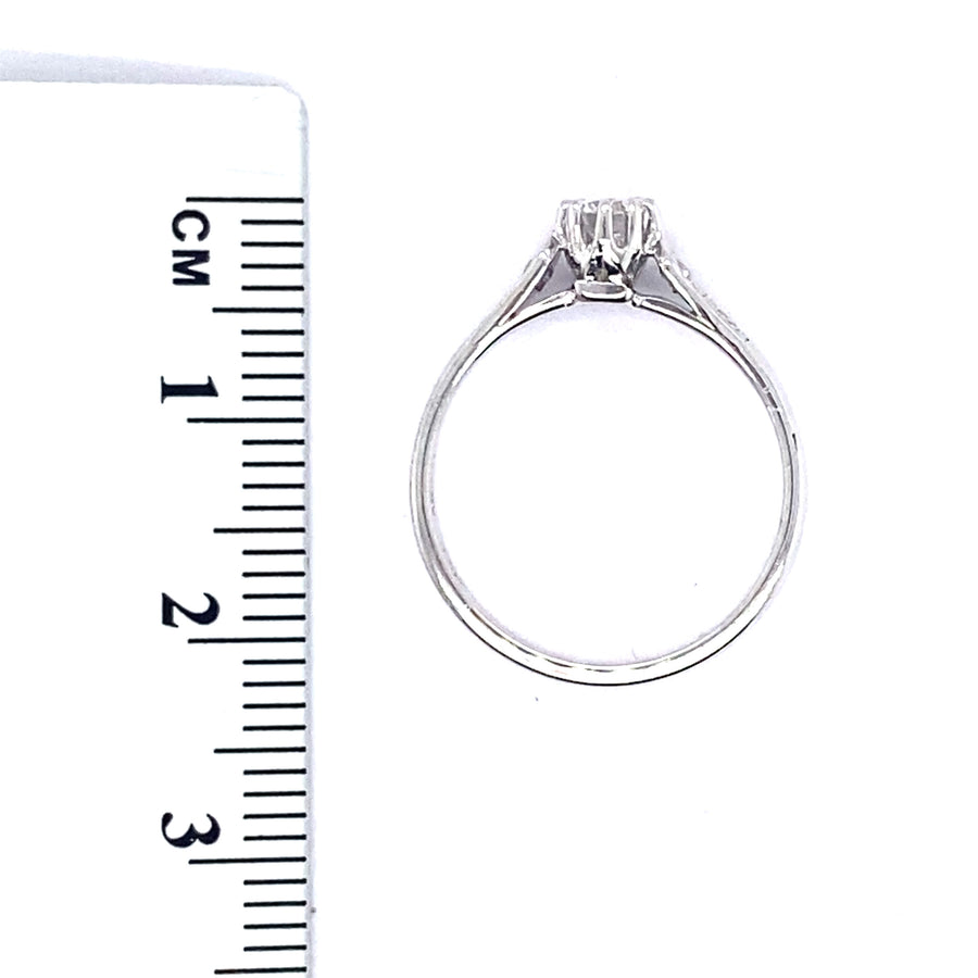 18ct White Gold Single Stone Diamond Ring (c. 0.20 - 0.25ct) - Size J 1/2