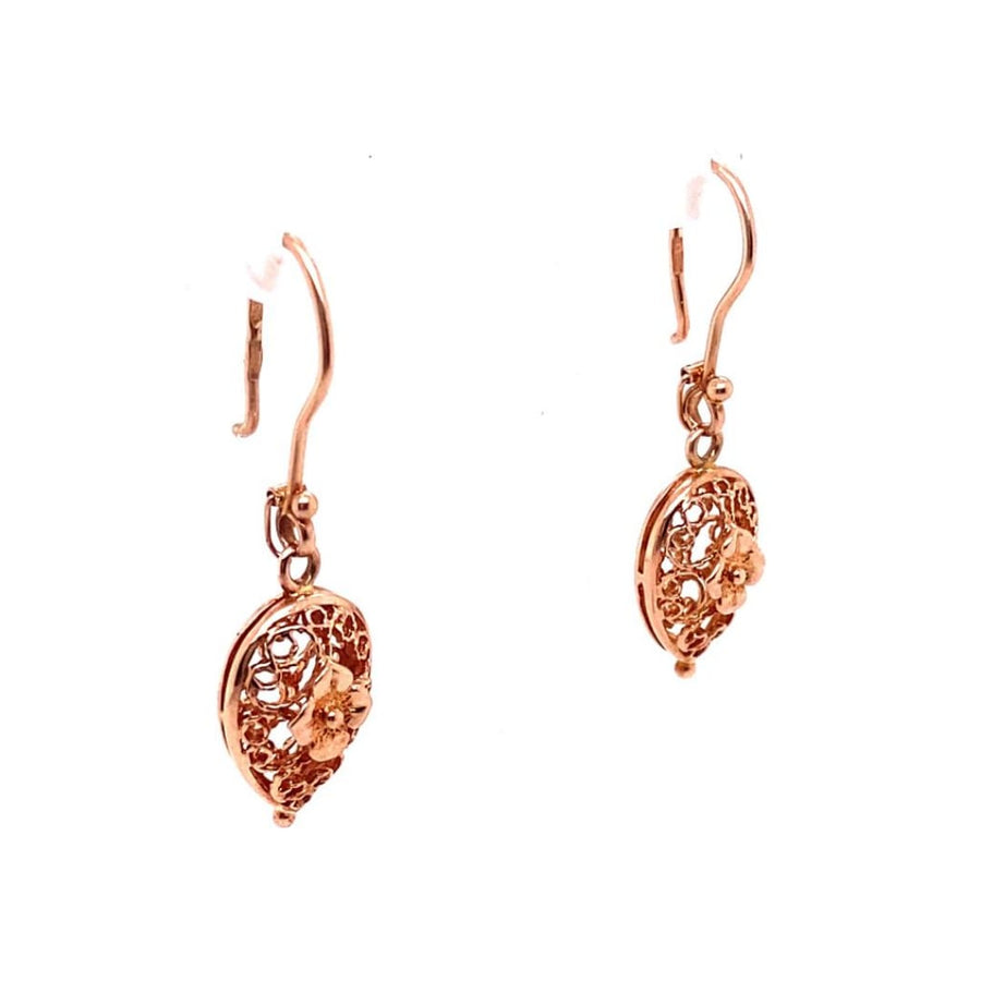 14ct Rose Gold Fancy Drop Earrings