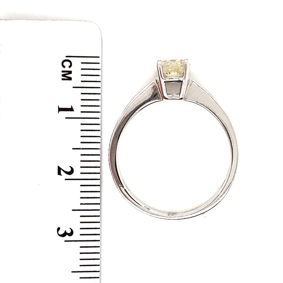 18ct White Gold Single Stone Diamond Ring (c. 0.80ct) - Size P 1/2