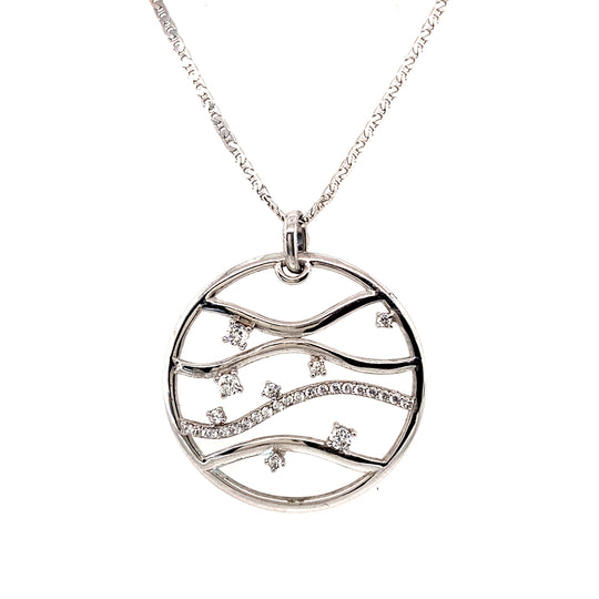 Sterling Silver Cubic Zirconia Pendant and Chain 18" (NEW!)