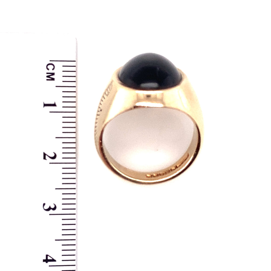9ct Yellow Gold Onyx Ring - Size O