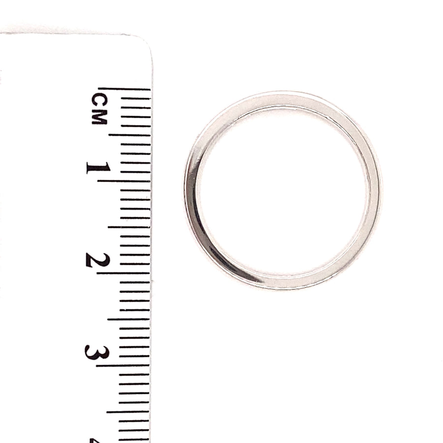 18ct White Gold Diamond Band Ring - Size P