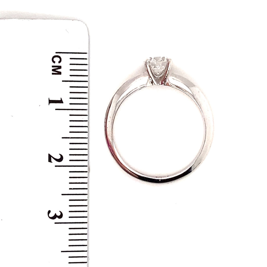 14ct White Gold Single Stone Diamond Ring (c. 0.42ct) - Size K