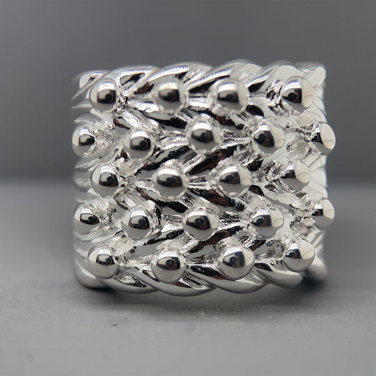 Sterling Silver Five Row Keeper Ring - Size Z (NEW!)