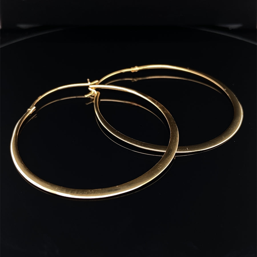 14ct Gold Plated Sterling Silver Creoles Hoop Earrings (NEW!)