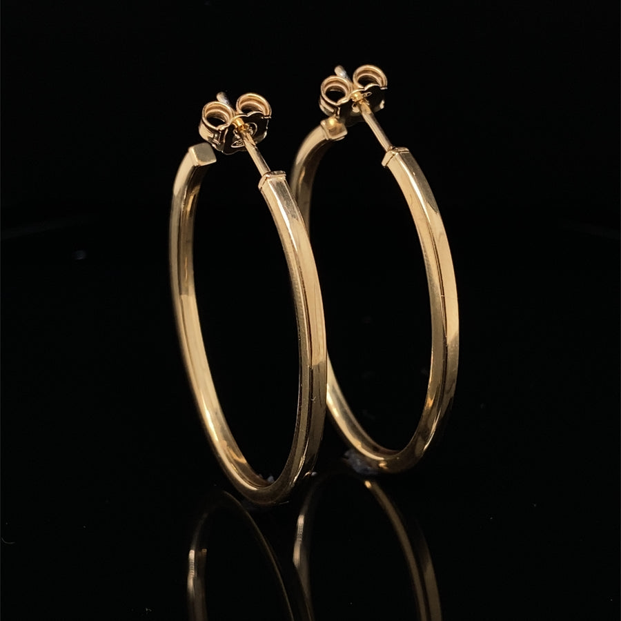 14ct Gold Plated Sterling Silver Oval Hoop Earrings (NEW!)