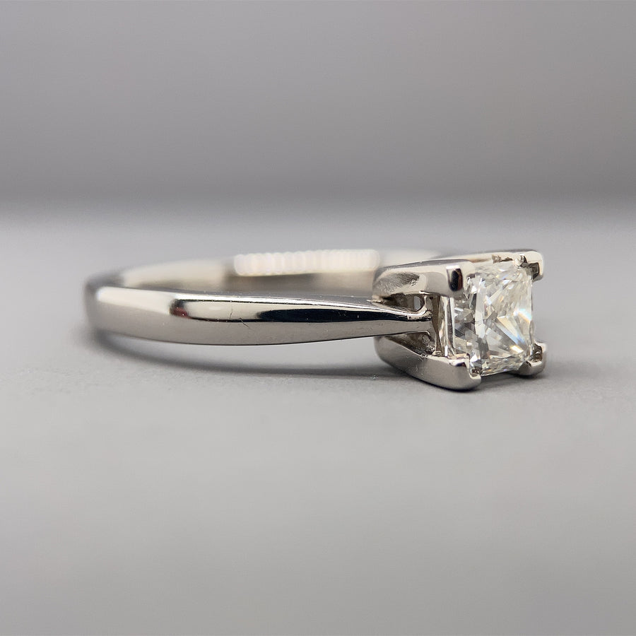 Platinum Single Stone Diamond Ring (c. 0.50ct) - Size N