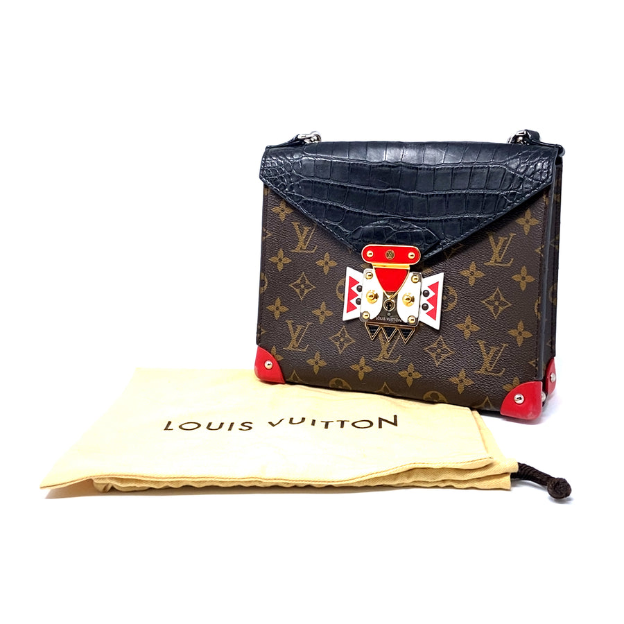 Pre-Owned Louis Vuitton Limited Edition Neo Monogram Revelation Papillon  Black Leather GM Bag