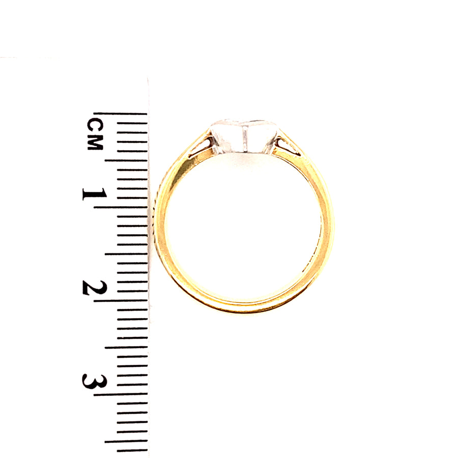 18ct Bi-Colour Diamond Solitaire Ring (c. 0.25-0.30ct) - Size K