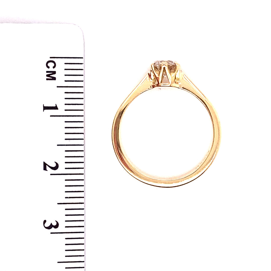 18ct Yellow Gold Single Stone Diamond Ring (c. 0.45ct) - Size I 1/2