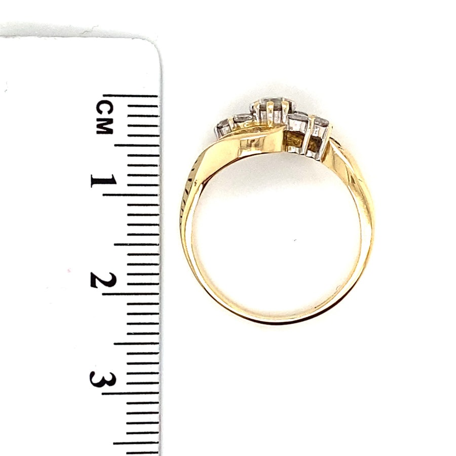 18ct Yellow Gold Diamond Fancy Ring (c. 0.45-0.50ct) - Size L 1/2