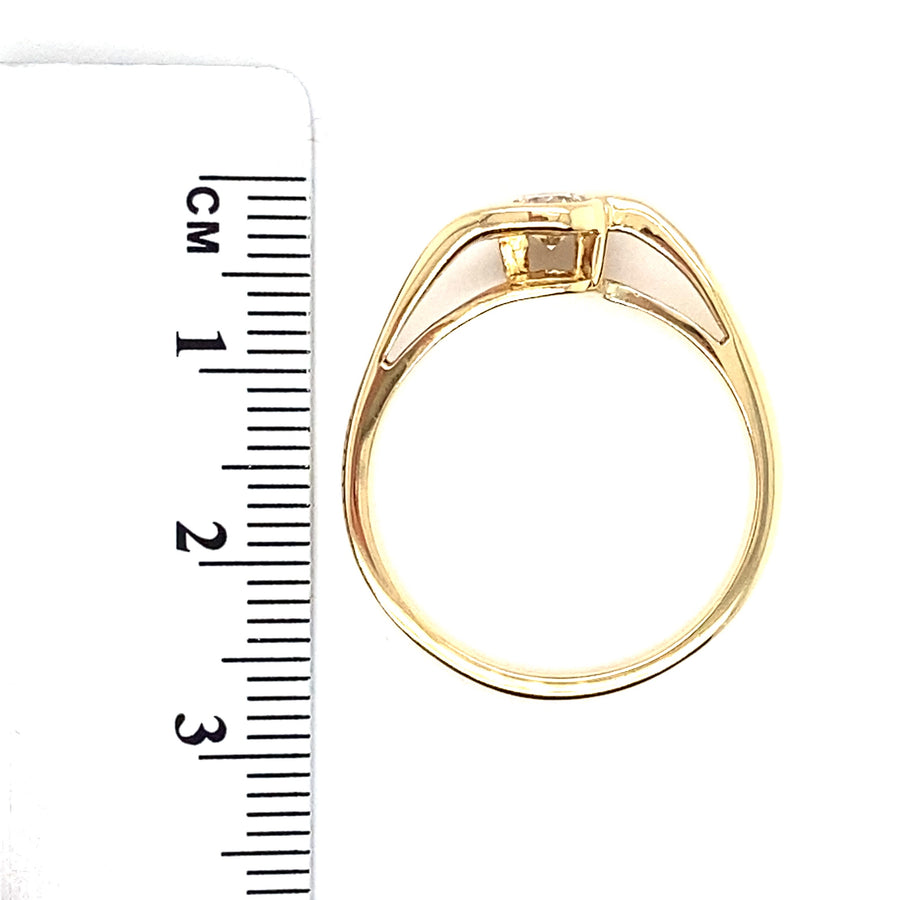 18ct Yellow Gold Single Stone Diamond Ring (c. 0.20ct) - Size T