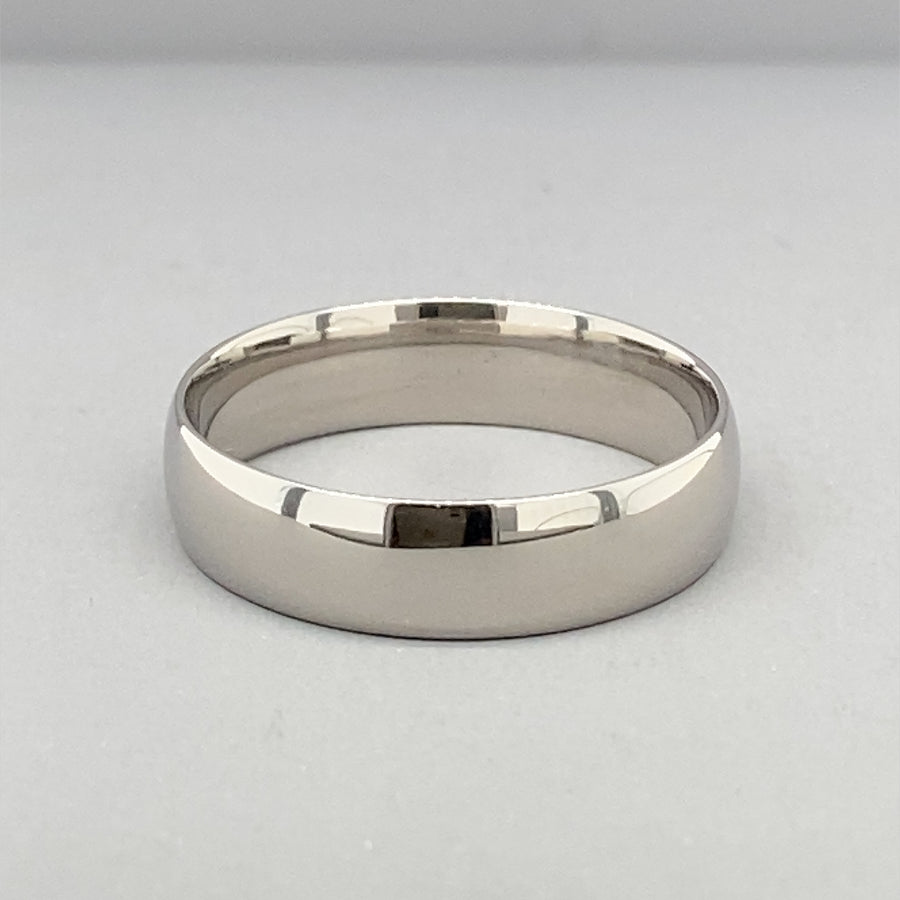 Palladium Plain Band Ring - Size O 1/2