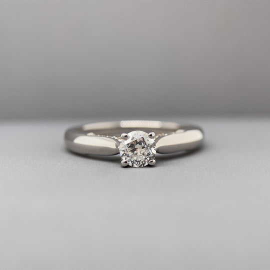 18ct White Gold Fancy Diamond Ring (c. 0.50ct) - Size K 1/2