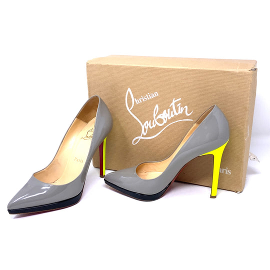 Pre-Owned Christian Louboutin Greige Pigalle Stiletto Heels - UK Size 2 1/2 (EU 35.5)