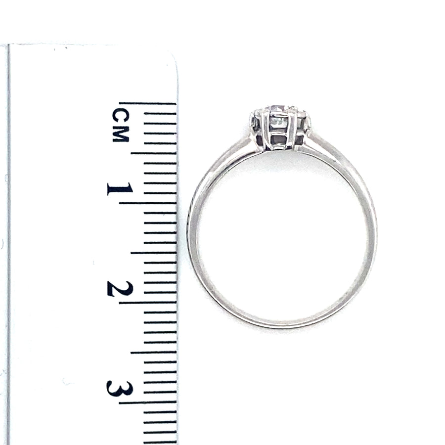 18ct White Gold Diamond Solitaire Ring (c. 0.32ct) - Size M