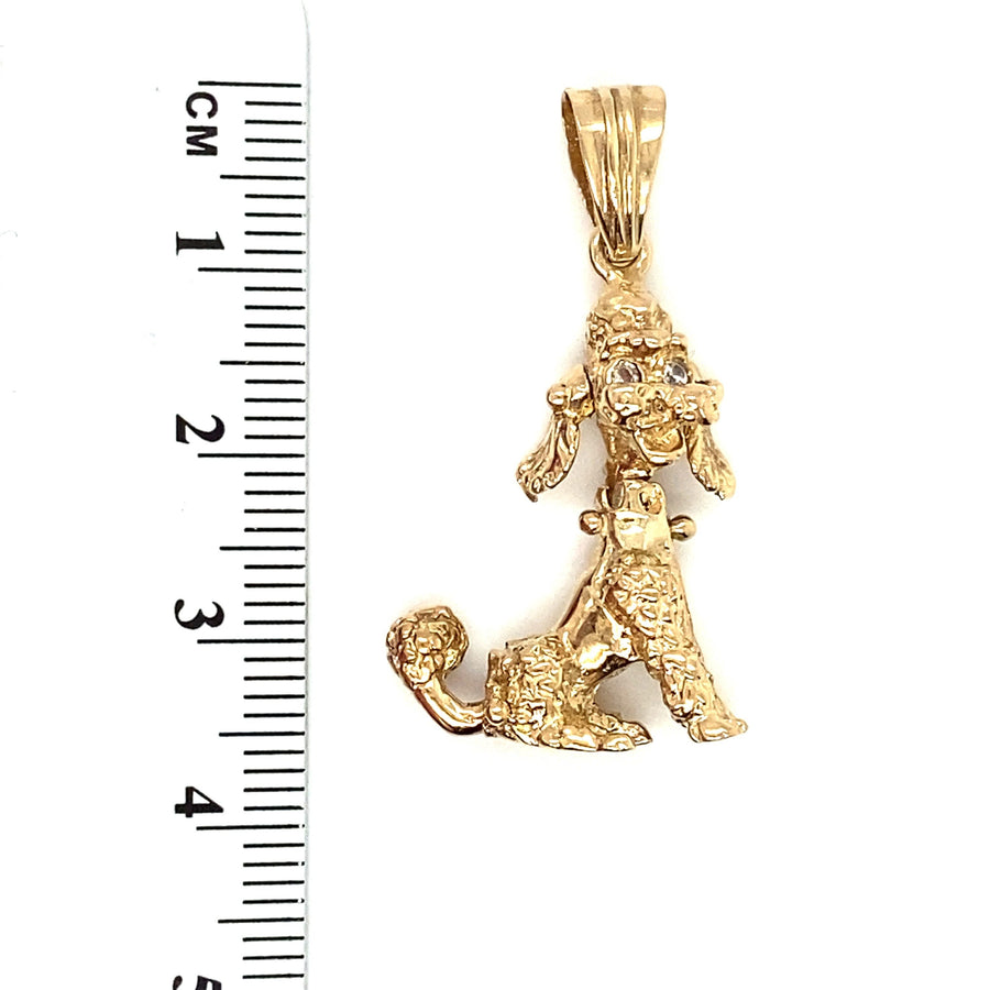 9ct Yellow Gold Poodle Pendant