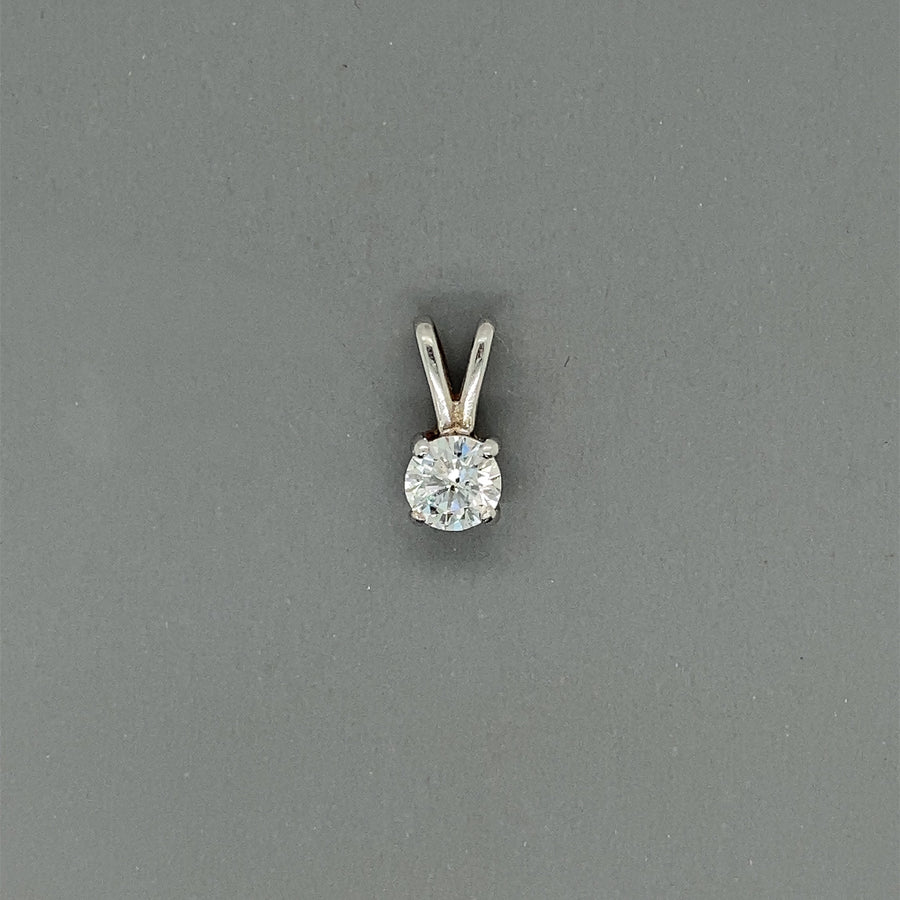 9ct White Gold Diamond Pendant - (c. 0.45ct)