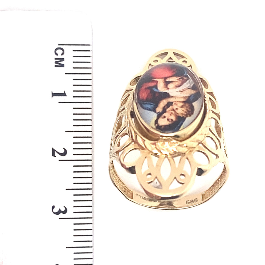 14ct Yellow Gold Fancy Saint Maria Ring - Size R (NEW!)