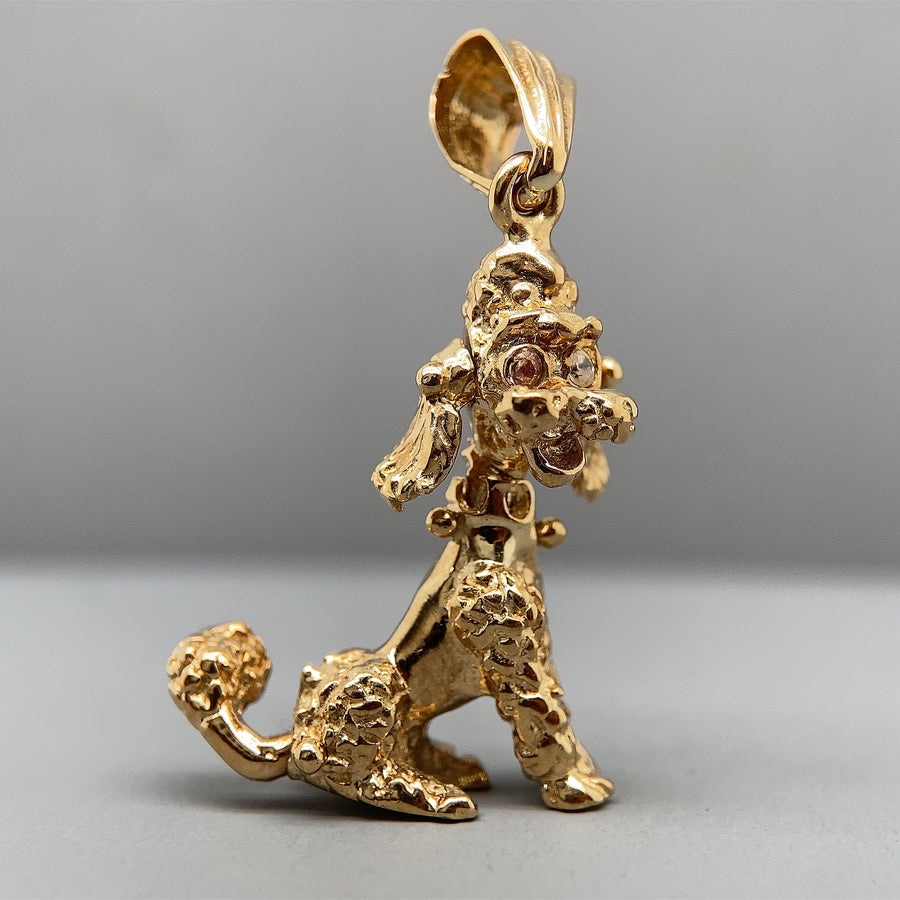 9ct Yellow Gold Poodle Pendant