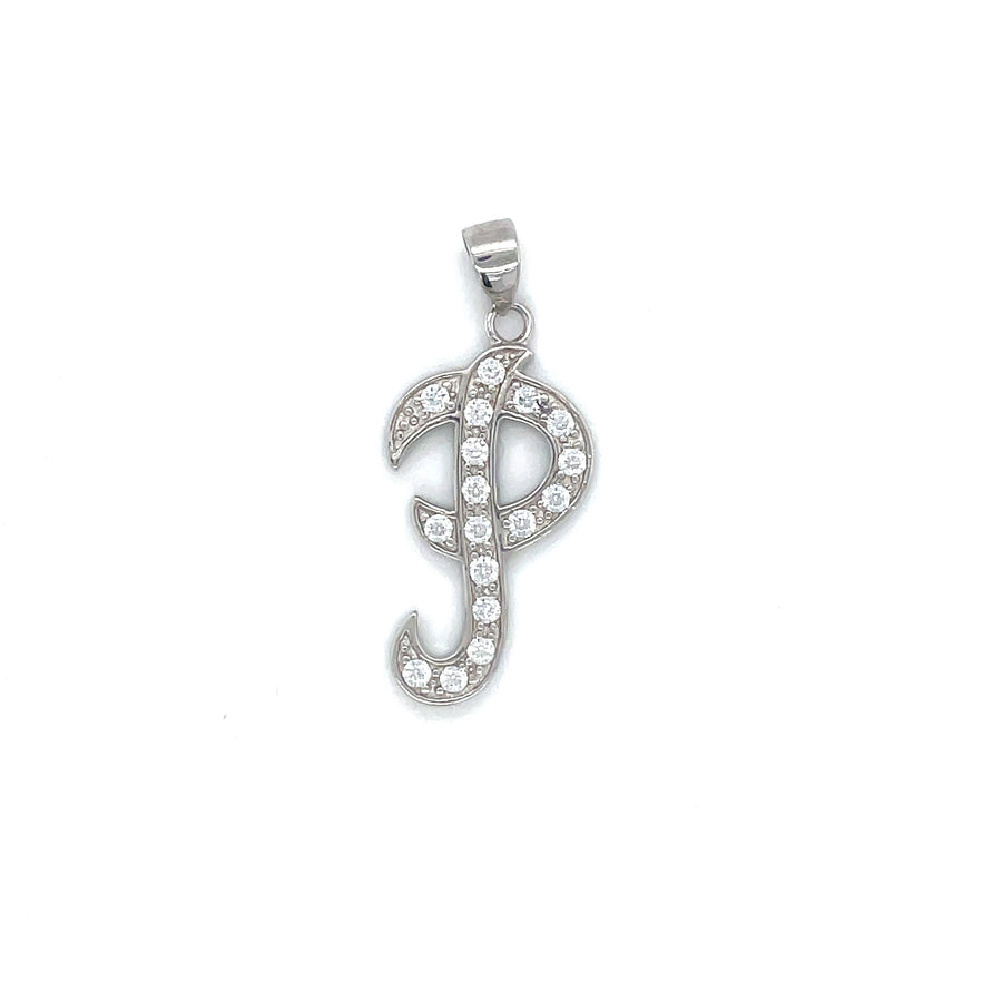 Sterling Silver Cubic Zirconia Initial P Pendant (NEW!)