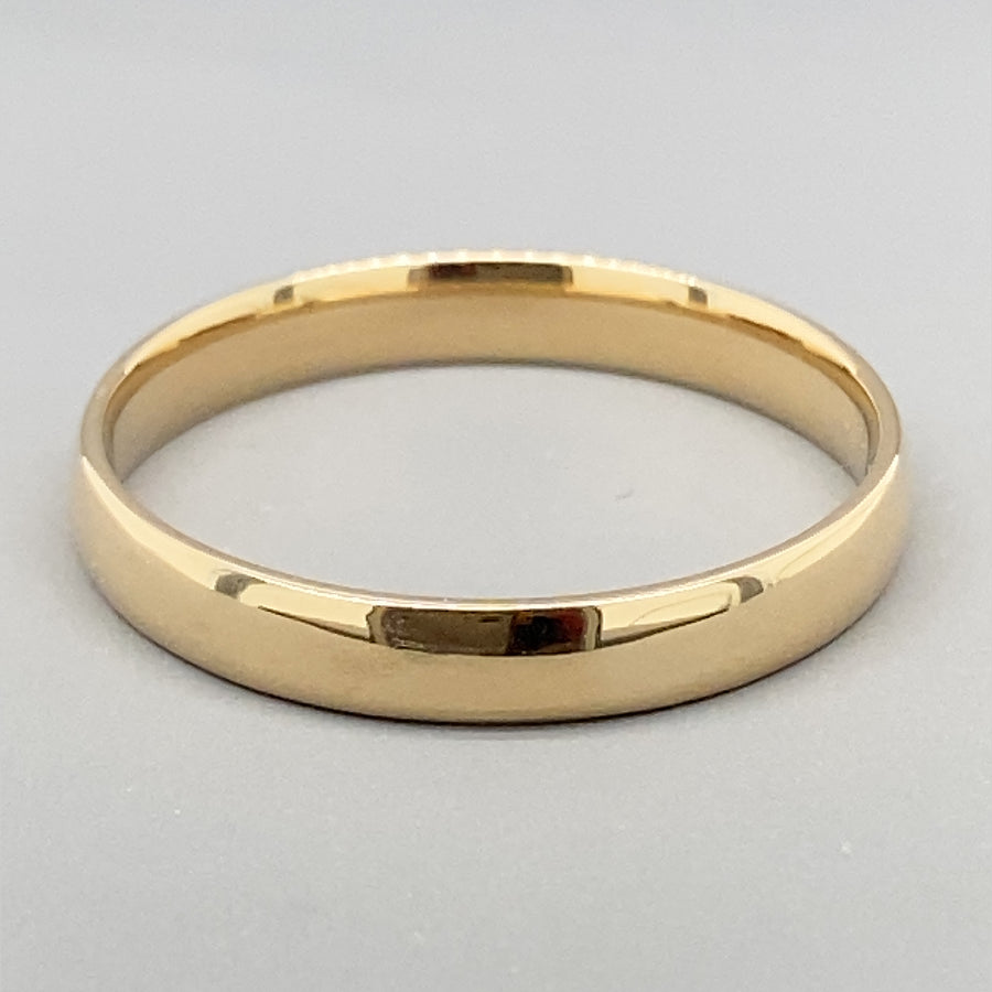 9ct Yellow Gold Plain Band Ring - Size S