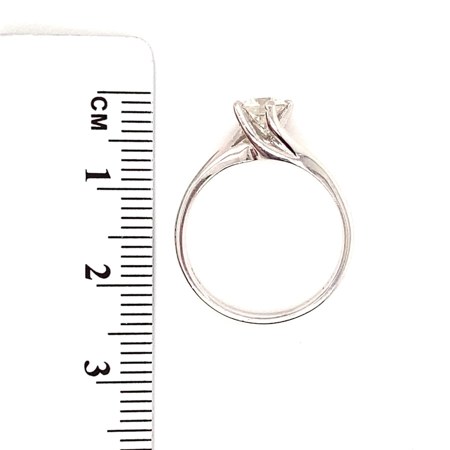 18ct White Gold Single Stone Diamond Ring (c. 0.45ct) - Size K