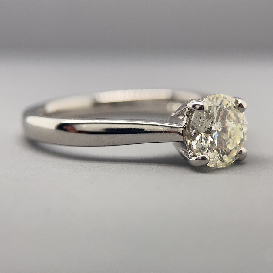 Platinum Single Stone Diamond Ring (c. 1.10ct) - Size N 1/2