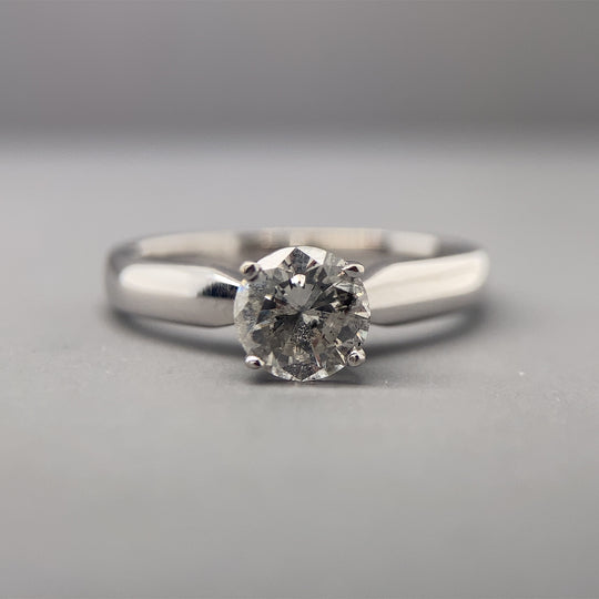 18ct White Gold Single Stone Diamond Ring (c. 0.80ct) - Size I 1/2