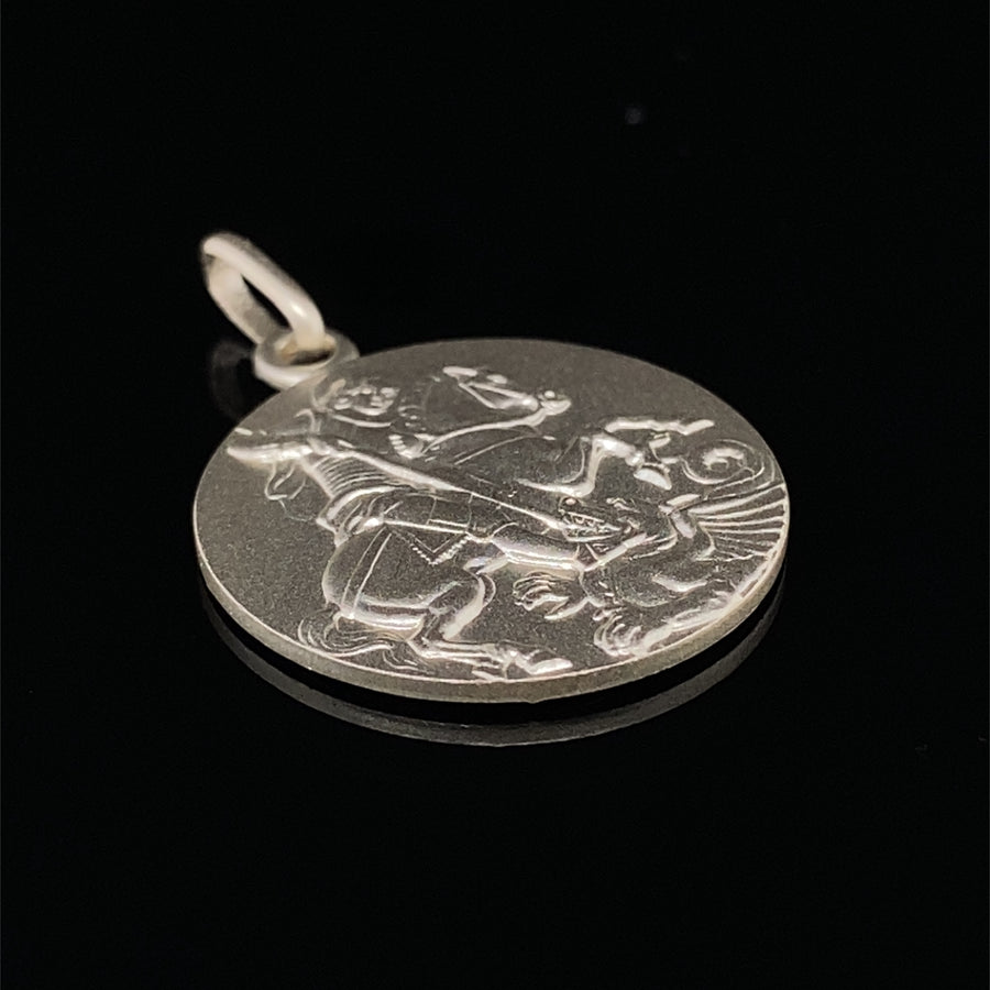 Sterling Silver St George Round Pendant (NEW!)