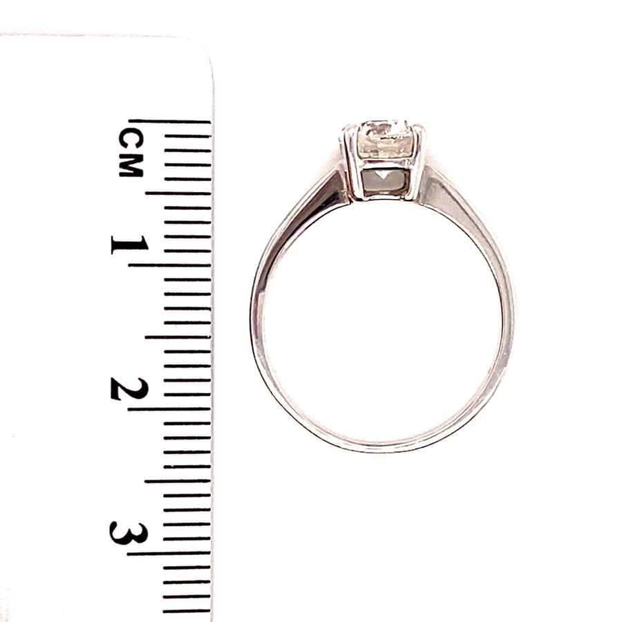 18ct White Gold Single Stone Diamond Ring (c. 1.05ct) - Size K 1/2
