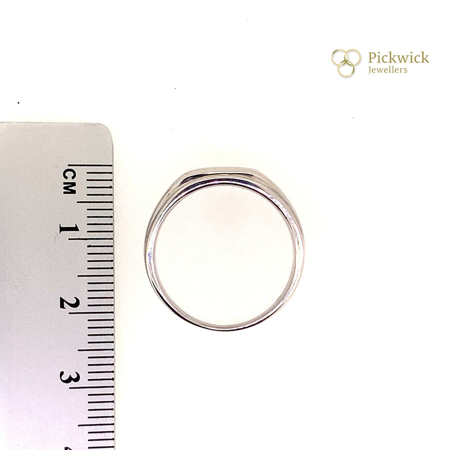 9ct White Gold Three Stone Diamond Ring - Size Q 1/2