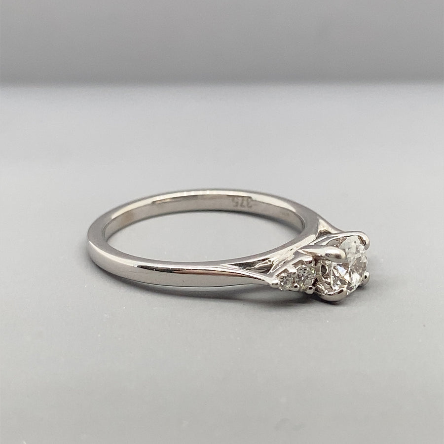 9ct White Gold Diamond Ring (c. 0.50-0.55ct) - Size N