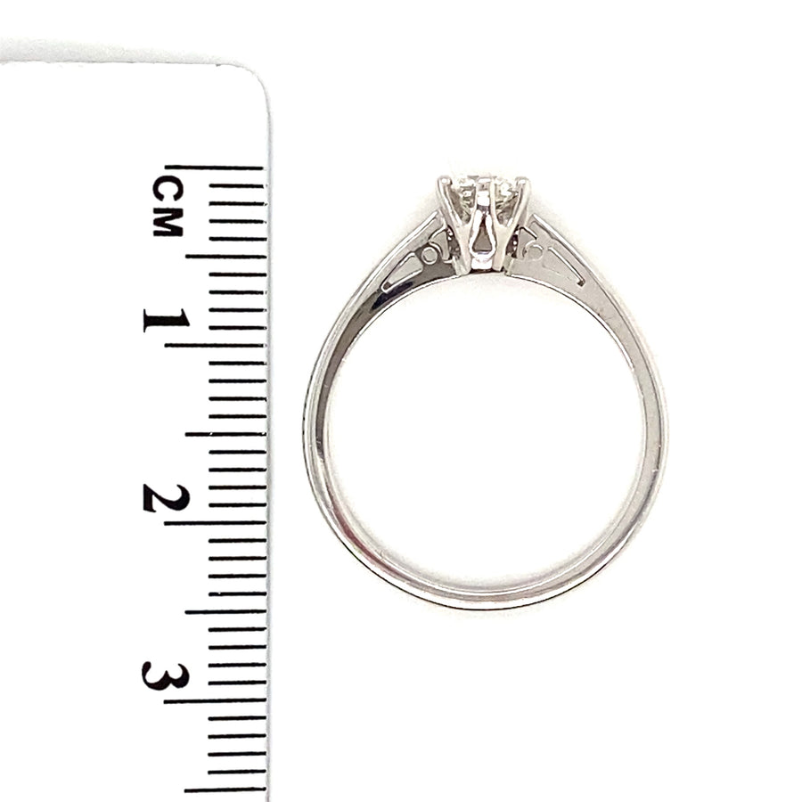9ct White Gold Single Stone Diamond Ring (c. 0.33ct) - Size O